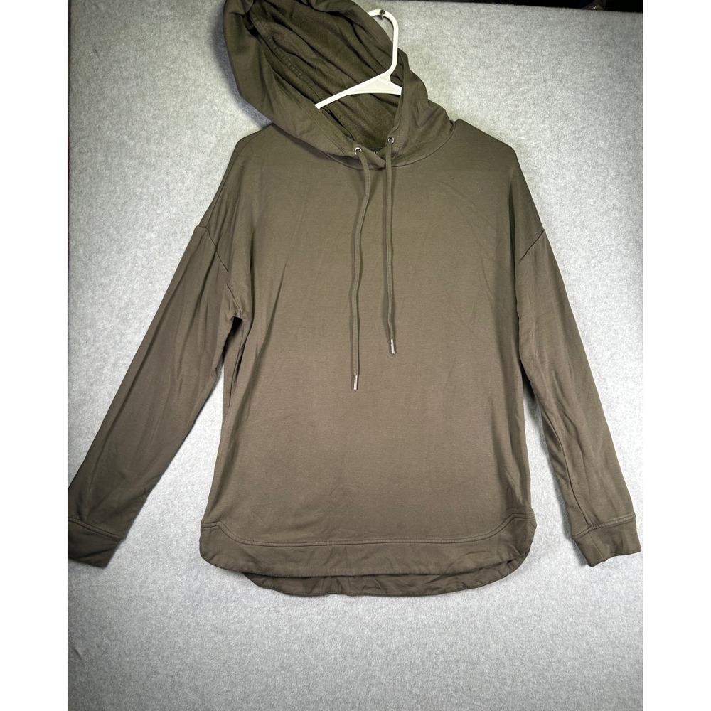 Max & Mia Soft Knit Hoodie Womens S Olive Green Baggy Slouchy Pullover X09264